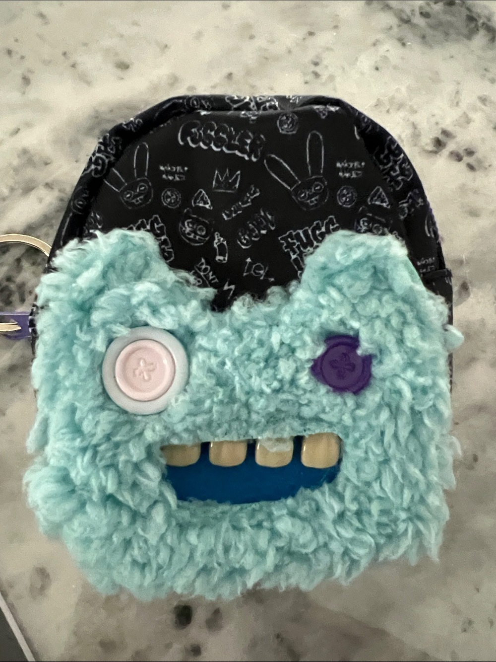 Fuggler Plush Blue Monster Backpack with Keychain (Gift Set) - Picture 2 of 7